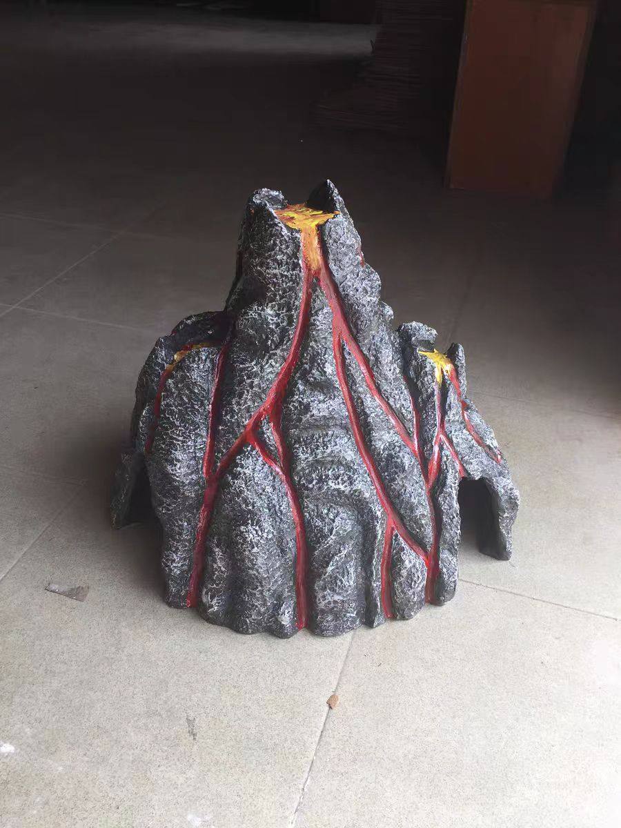 仿真火山模 火山喷发 火山口 熔岩  火山爆发 摆件  造景 鱼