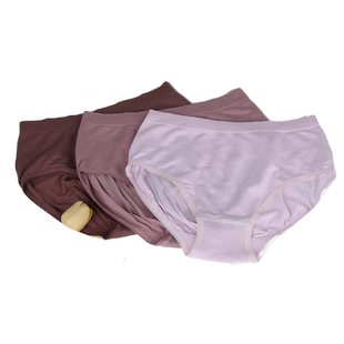 【3条】竹爱AAA级抑菌高腰无缝女内裤 竹纤维三角裤 提臀透气