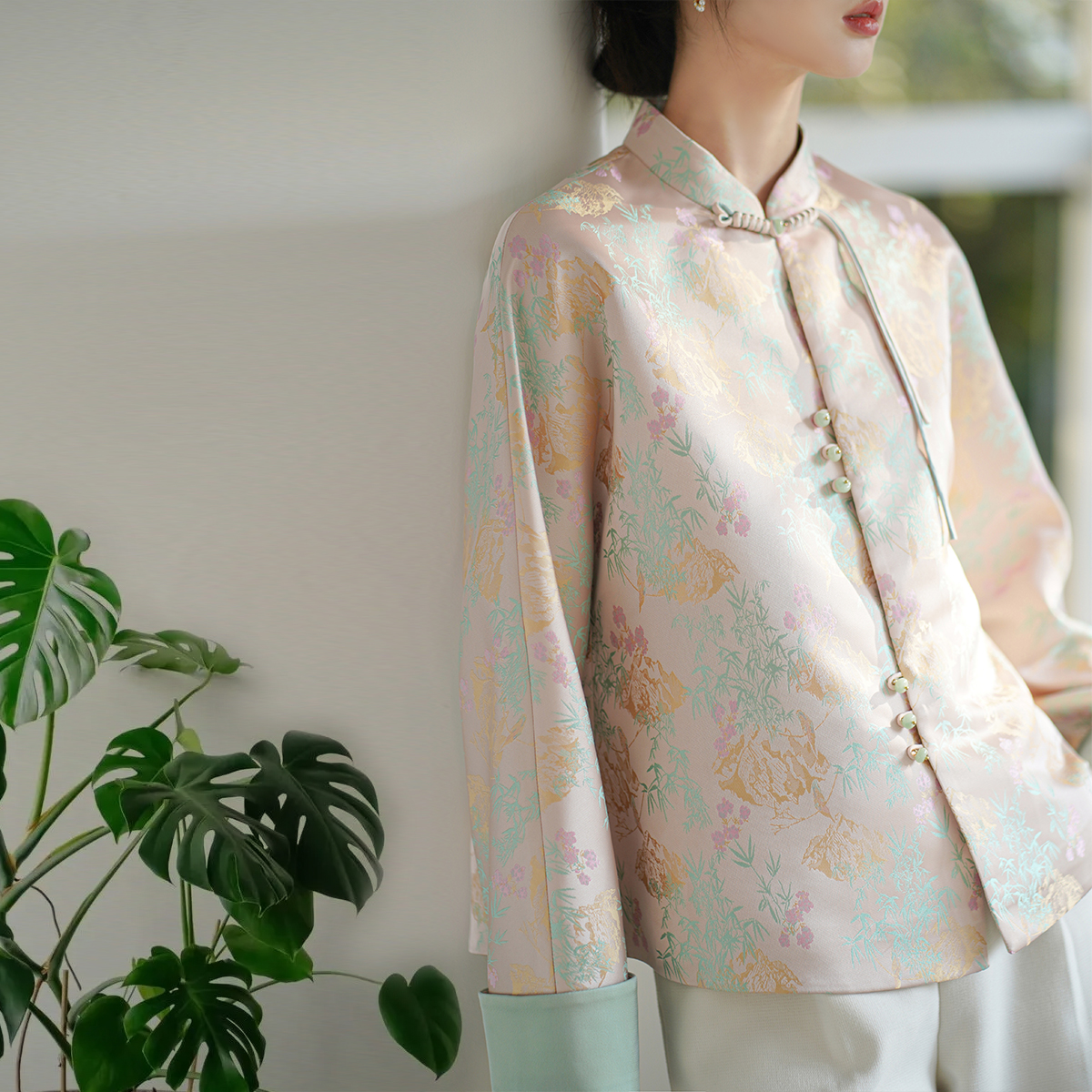 中国风唐装上衣禅意茶服秋冬季新中式盘扣短款宽松外套高级感女装