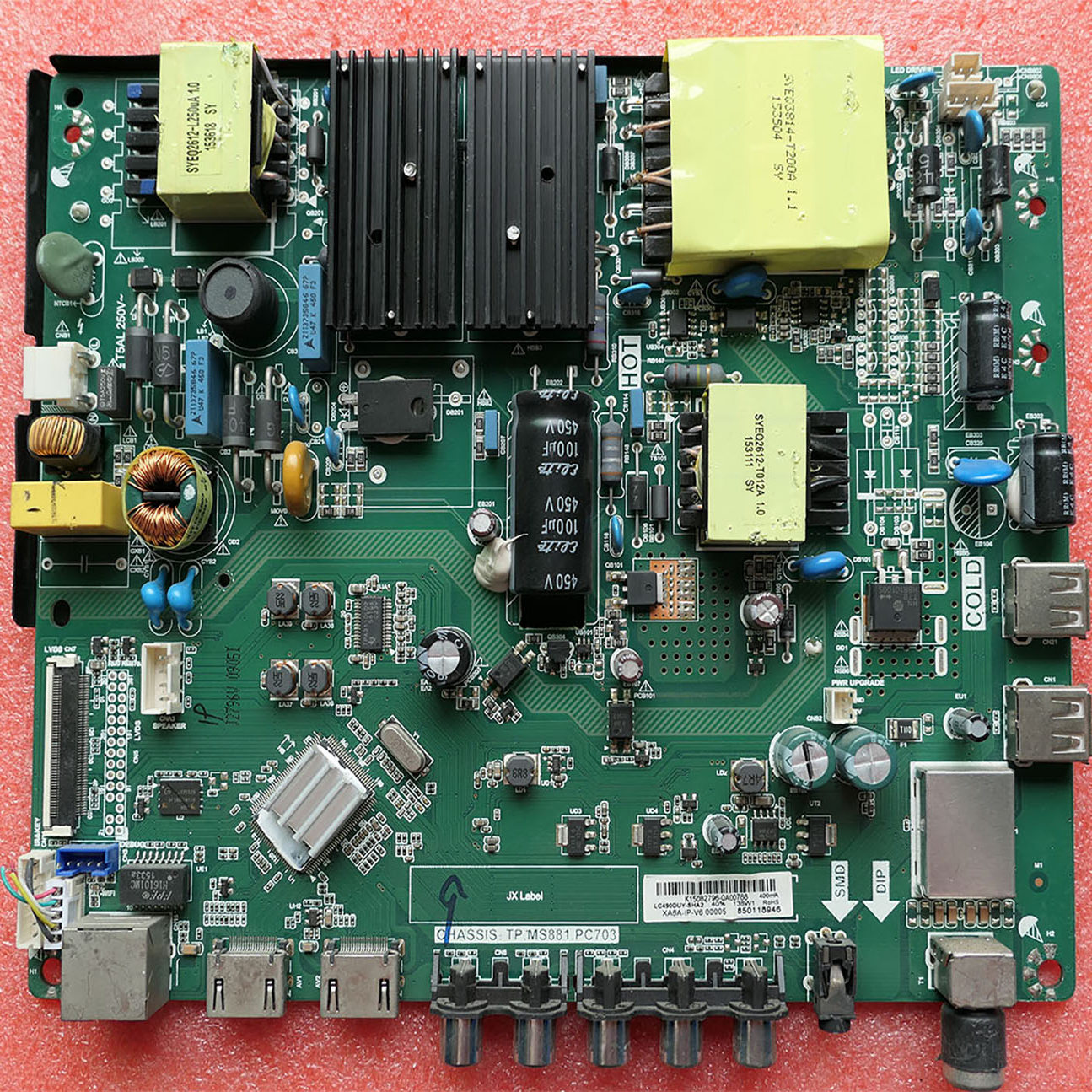 长虹49电视机主板TP.MS881.PC703
