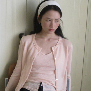 LLANO流苏镂空针织两件套背心长袖复古法式毛衣上衣外套女春夏季