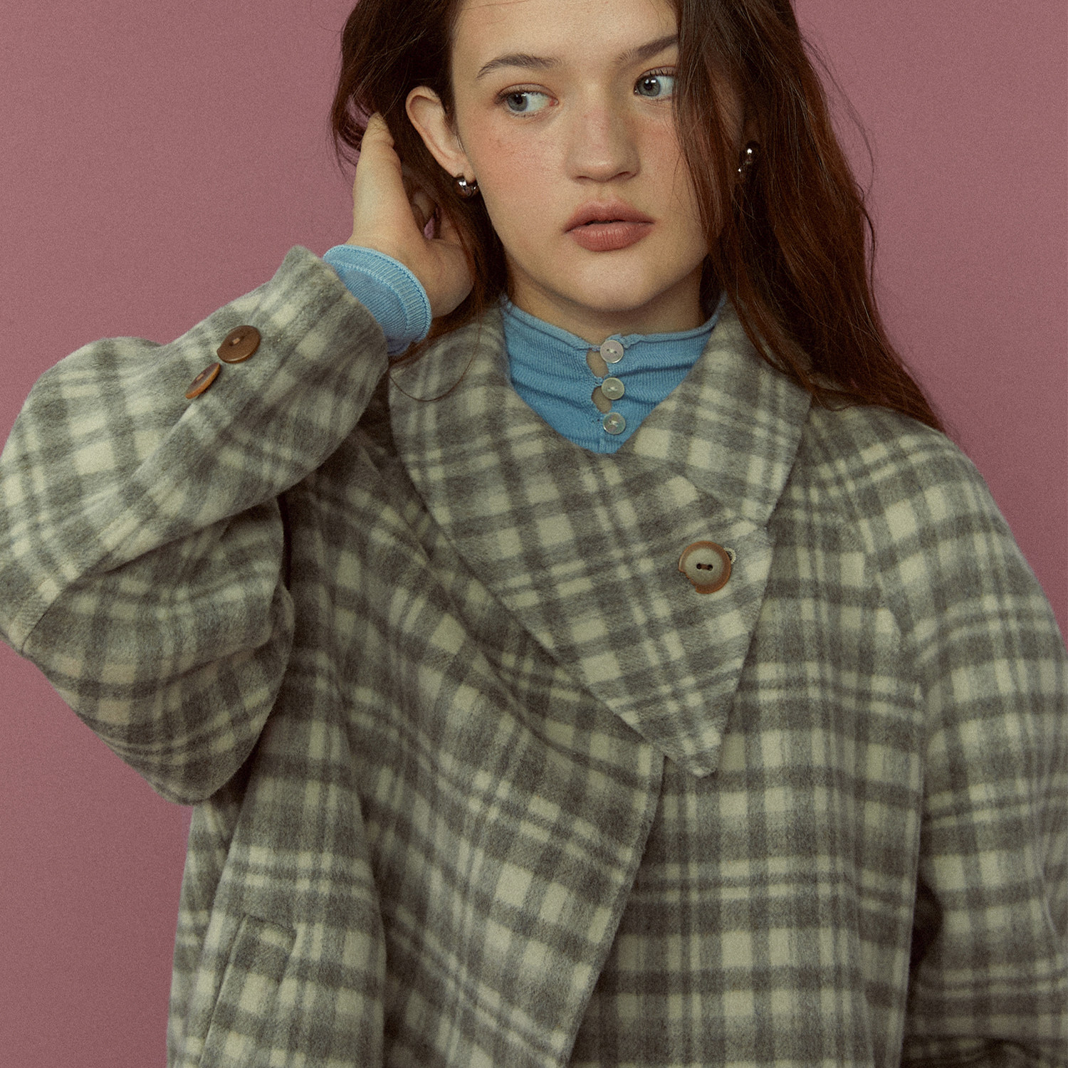 LLANO不对称翻领双面呢大衣70复古英伦学院风女中长款厚外套秋冬,女装/女士精品,毛呢外套,淘宝优惠券,粉丝福利购,淘宝优惠卷