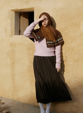 LLANO巴拉克拉法帽斗篷巧棕北欧甜美可爱保暖帽子显脸小女秋冬季