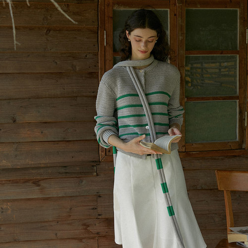 LLANO秋冬条纹卷边百搭