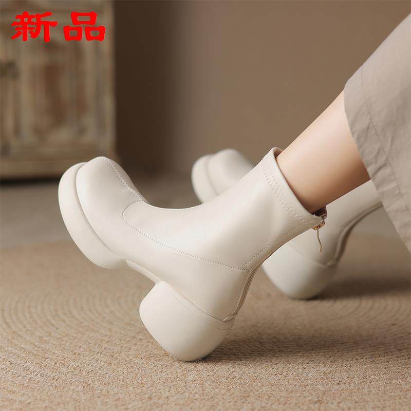 胖脚高马丁跟一风弹力靴女短靴43瘦瘦女单靴春秋靴大码厚底41英伦,女鞋,马丁靴,淘宝优惠券,粉丝福利购,淘宝优惠卷