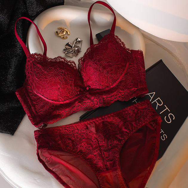 女士性感蕾丝红色本命年内衣套装小胸聚拢上托显大收副乳文胸厚款,女士内衣/男士内衣/家居服,少女文胸,淘宝优惠券,粉丝福利购,淘宝优惠卷