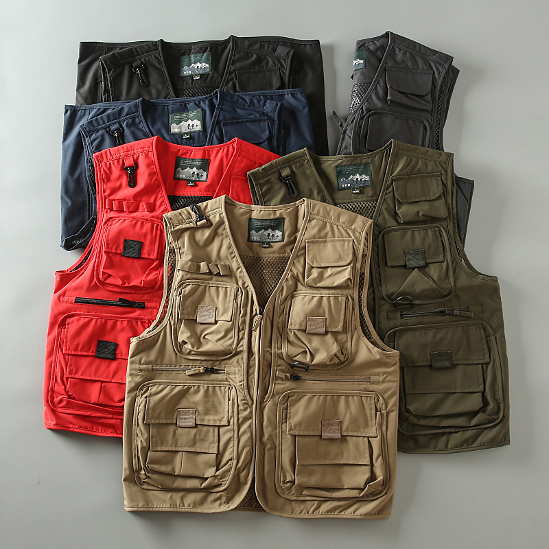 马甲口袋工装户外多功能网面透气