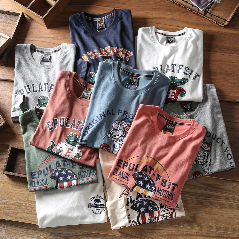 秋季新款美式复古咔叽水洗磨毛