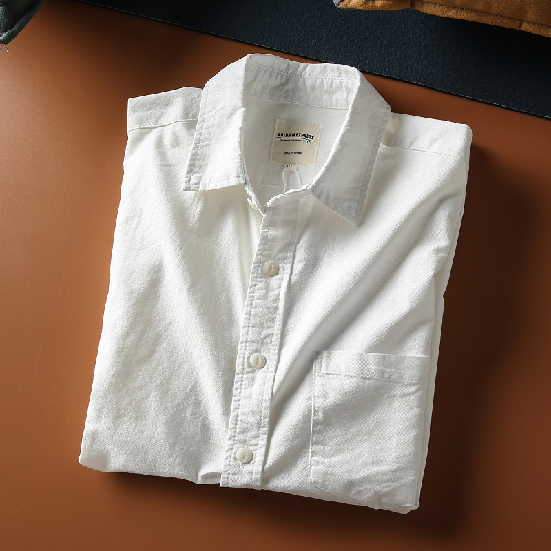 日系复古休闲男士纯棉短袖衬衫