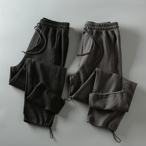 休闲裤宽松日常裤脚抽绳卫裤春季