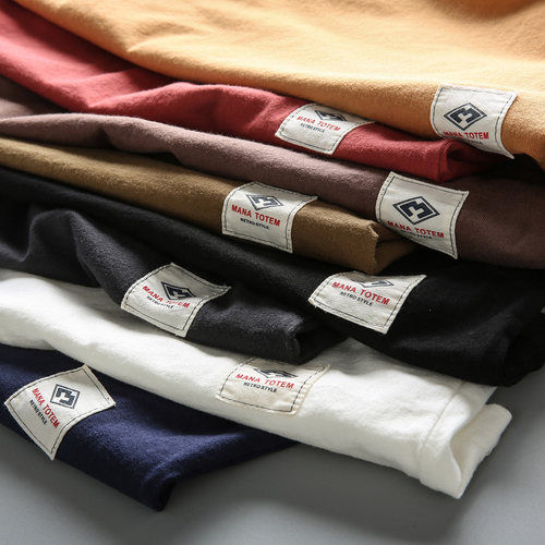 美式复古重磅水洗男士半袖体恤潮