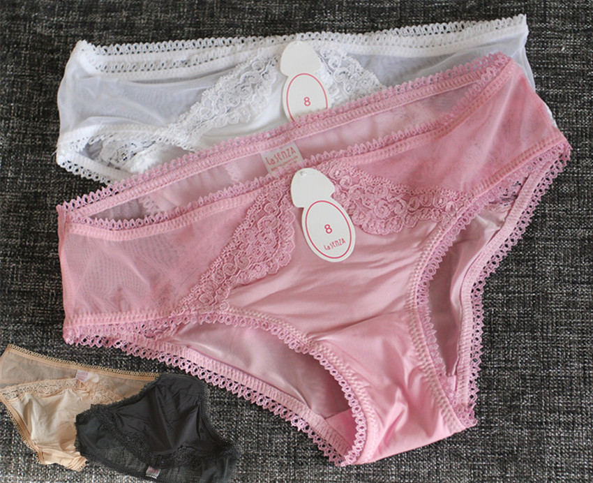 加拿大网纱花边牛奶丝三角内裤