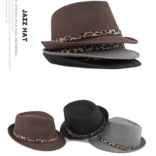 秋冬季毛呢礼帽男士高顶爵士帽韩版潮男中老年人休闲保暖小礼帽