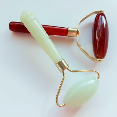 脸部按摩器女手动玉石玛瑙滚轮式瘦脸美容仪玉滚轮棒推脸神器滚珠