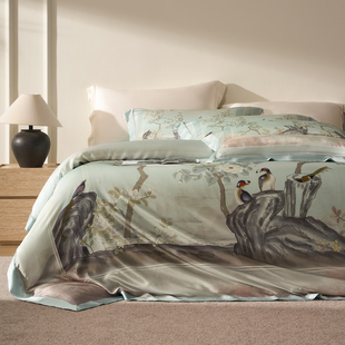 苏迷桑蚕丝四件套高级感100%真丝高端被套床单亲肤床品套件