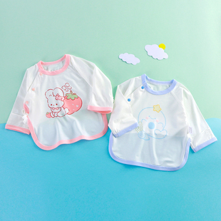 婴儿衣服0-3个月夏季薄款初生宝宝半背衣a类59码和尚服新生儿上衣