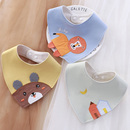 三角口水巾男宝宝婴儿纯棉防水围嘴新生儿初生三角巾可调节围兜冬