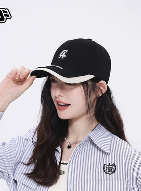 时尚拼接ca帽檐设计棒球帽韩版百搭修饰脸型帽子男女同款显脸小
