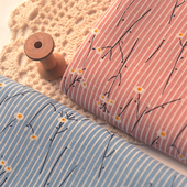 2色做旧花枝竹节粘纤棉布料 小清新连衣裙上衣长袍汉服装 手工面料