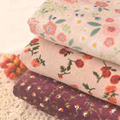 长裙子上衣童装 多色小清新花朵涤纶灯芯绒 中国风旗袍汉服装 面料