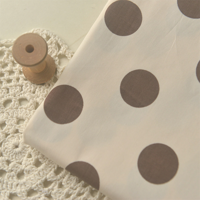 米底咖啡大波点府绸棉 春秋DIY连衣长裙子上衣裤子发圈餐桌布面料,居家布艺,海绵垫/布料/面料/手工diy,淘宝优惠券,粉丝福利购,淘宝优惠卷