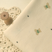 连衣裙子服装 米底咖小熊黑心形斜纹纯棉布 夏秋上衣衬衫 长裙面料