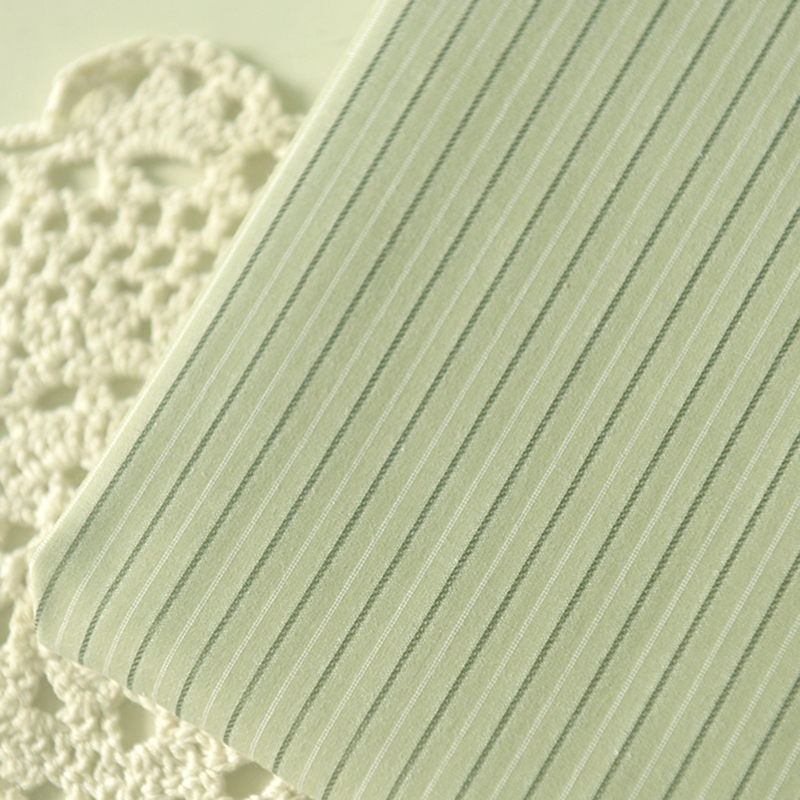 灰绿色黑白线提花条衬衫娃衣发圈