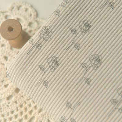 上衣外套米底花朵涤纶灯芯绒