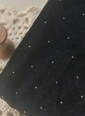 闪闪烫钻黑色天鹅绒 发圈吊带拉丁舞裙子童装娃衣服首饰展示面料