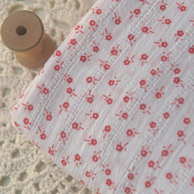 米白红小花织条纯棉布料文艺朴素汉服对襟襦裙子衬衫开衫手工面料,居家布艺,海绵垫/布料/面料/手工diy,淘宝优惠券,粉丝福利购,淘宝优惠卷