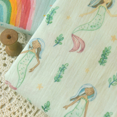 美人鱼泡泡柔软双层棉纱口水巾