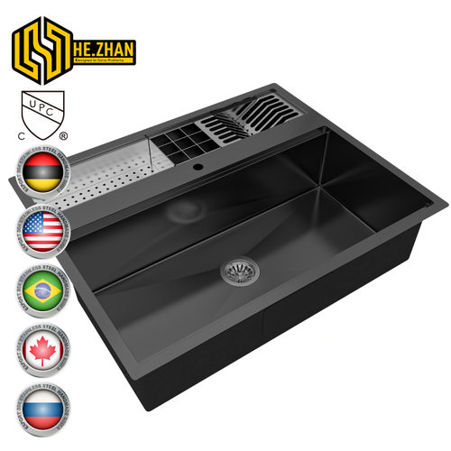 Calha Umida Quadratta Pratic Stainless Steel Top Mounted