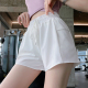 女宽松透气跑步器械户外健身裤 白色速干防走光瑜伽短裤 子 run Byu