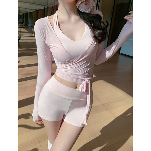 Byurun 新款绑带长袖瑜伽长袖T恤女普拉提训练罩衫健身瑜伽服上衣