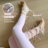 蝴蝶结糖果色针织袜套堆堆瑜伽袜女加厚中长筒室内袜 新款 Byu run