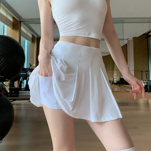 Byu run 新款高腰健身网球半身裙女显瘦速干运动休闲a字瑜伽短裙