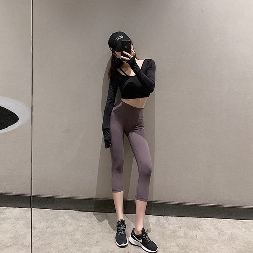 健身裤byurun夏薄款七分透气