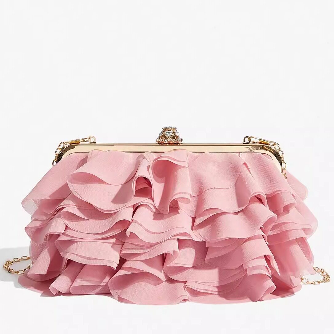 新款时尚百搭单肩斜挎包女包小众设计感高级感手提包晚宴包云朵包