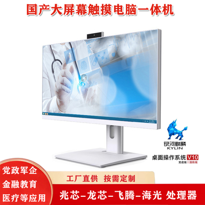 国产大屏幕电容式触控电脑一体机兆芯KX7000海光3350处理器X86