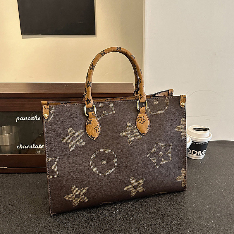 老花印花购物袋2026新款通勤托特包大容量时尚腋下单肩包女包,箱包皮具/热销女包/男包,通用款女包,淘宝优惠券,粉丝福利购,淘宝优惠卷