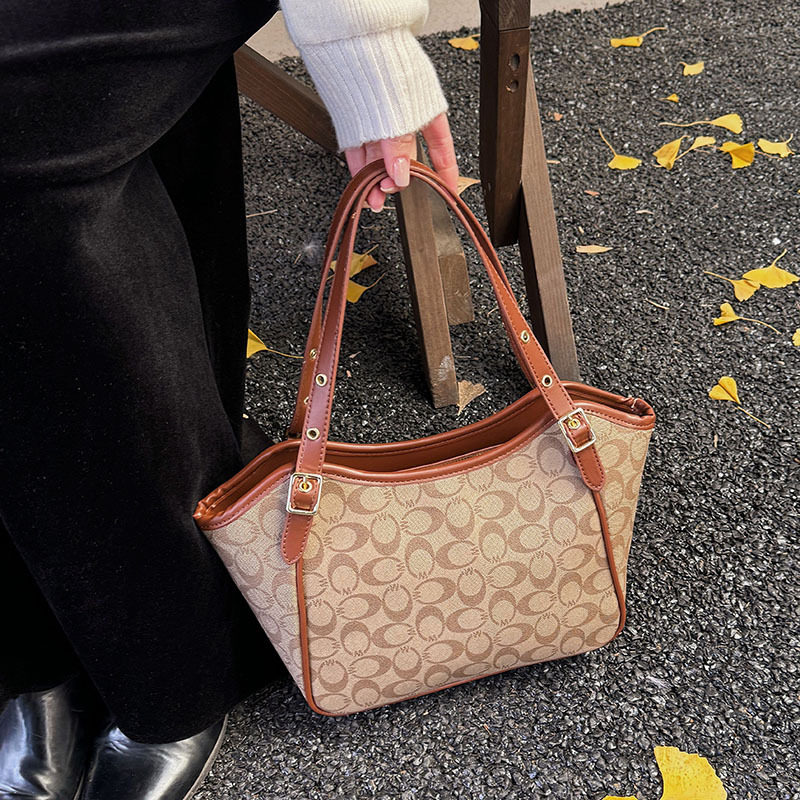 大容量女包2026百搭欧美单肩包印花时尚复古休闲托特包潮