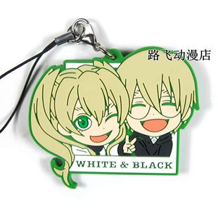 幻界血界战线日单散货橡胶挂件小白小黑动漫周边日谷手机链绳挂饰