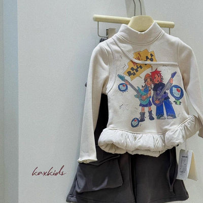 中大童加厚半高领上衣2025秋冬款