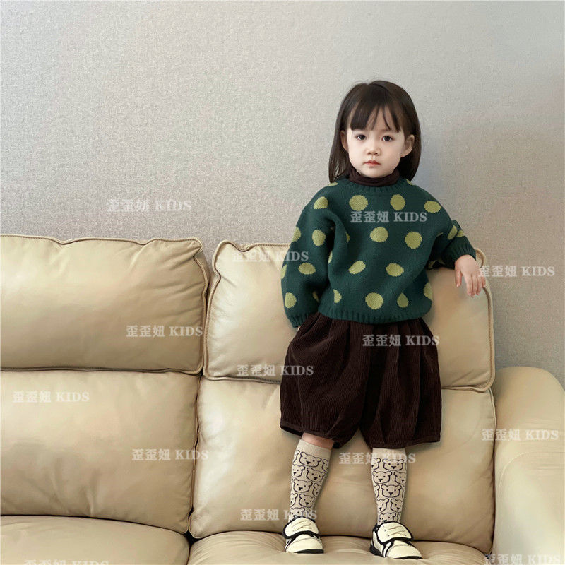 儿童波点毛衣2025秋冬新款