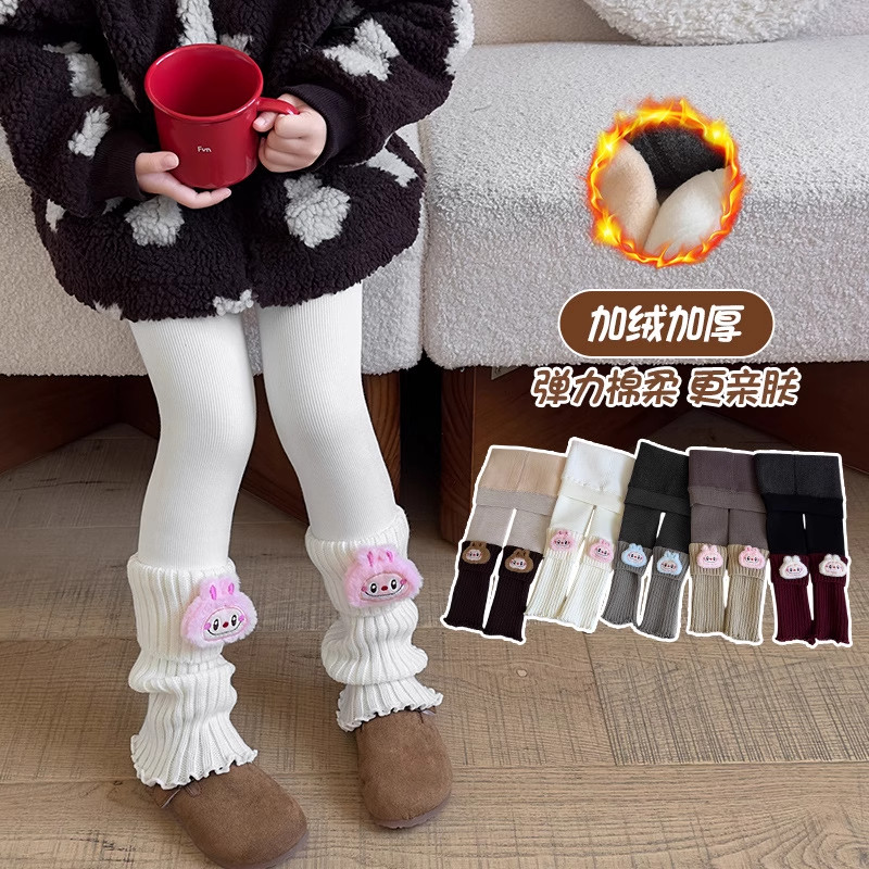 女童加厚保暖打底裤2025秋冬新款