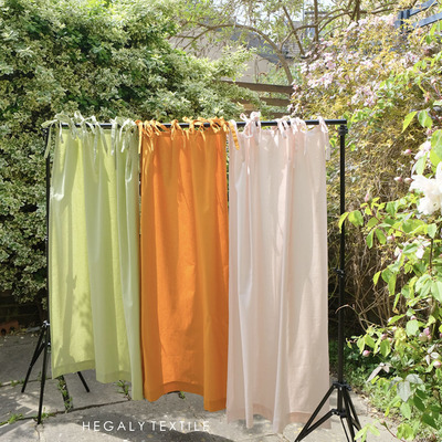 系带门帘隔断纯色棉麻简约