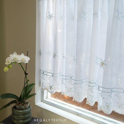 清新复古可爱半帘纱帘