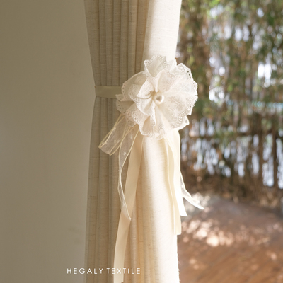 复古白色浪漫帘扣文艺窗帘绑带