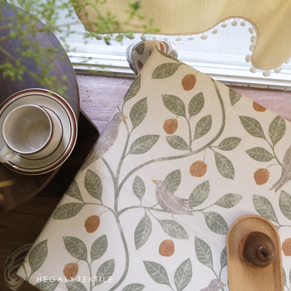 HEGALY 复古小鸟果实印花桌布韩式拍摄背景装饰茶几餐桌垫布美式,居家布艺,桌布,淘宝优惠券,粉丝福利购,淘宝优惠卷