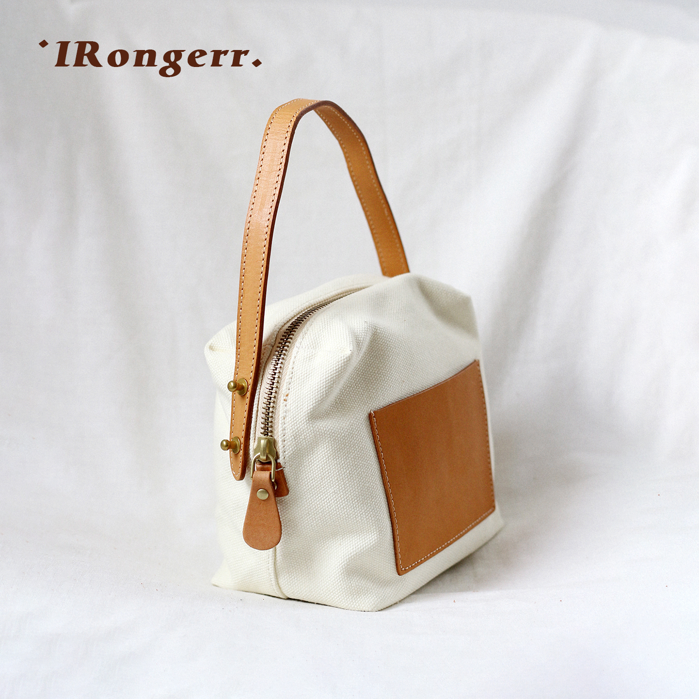 IRongerr便携单肩包纯色日式复古